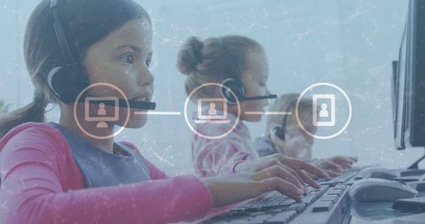 Diverse Students Using Technology with Digital Marketing Concepts - Download Free Stock Images Pikwizard.com