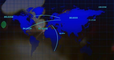 Global Networking Concept with World Map and Data Flow Lines at Night - Download Free Stock Images Pikwizard.com