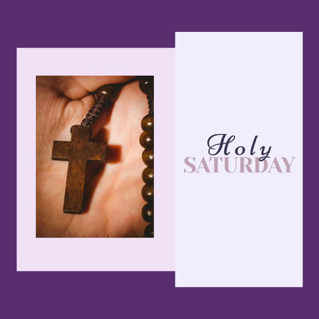 Hand Holding Rosary with Cross on Holy Saturday - Download Free Stock Templates Pikwizard.com