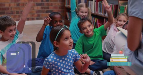 Enthusiastic Children Engaging in Classroom Activity