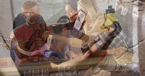 Covid-19 vaccination passport and social gathering conceptual imagery