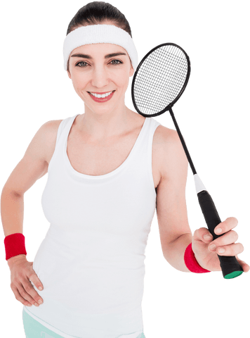 Transparent Female Athlete Ready for Badminton Action - Download Free Stock Videos Pikwizard.com