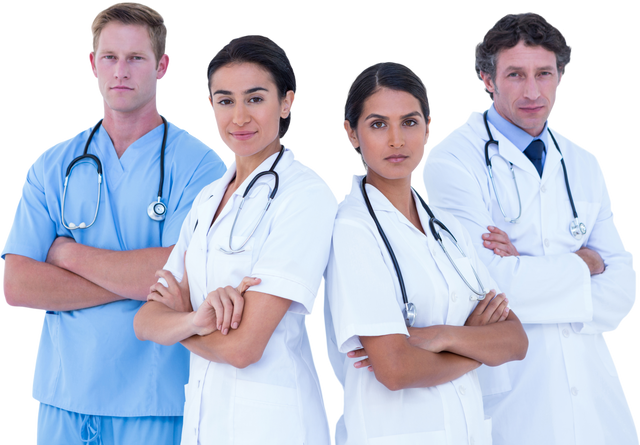 Transparent Portrait of Diverse Doctors Standing with Arms Crossed - Download Free Stock Videos Pikwizard.com