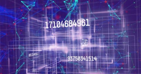 Digital Network with Dynamic Numerical Data Flow - Download Free Stock Images Pikwizard.com