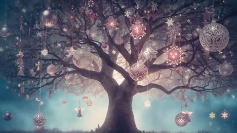 Bauble-Adorned Tree Creating Mystical Winter Ambiance
