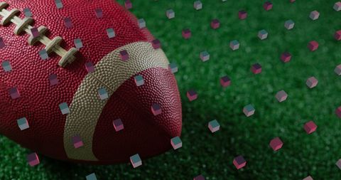 American Football on Turf with Festive Confetti - Download Free Stock Images Pikwizard.com