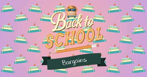 Colorful Back to School Promotion with Pencil and Books