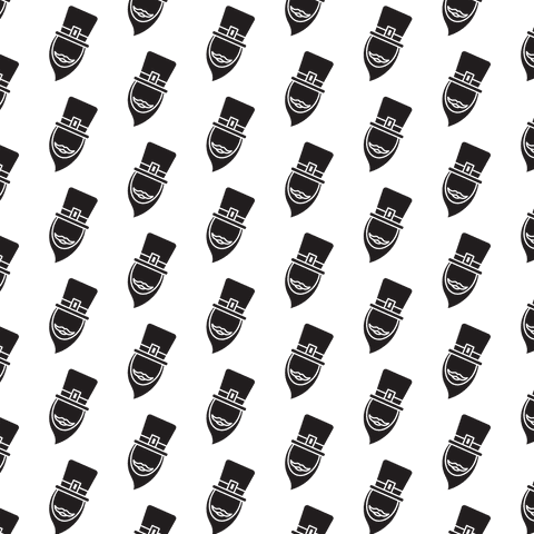 Transparent pattern of bearded male face for saint patrick's day