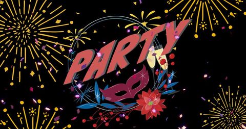 Festive Celebration Design with Bold Party Text - Download Free Stock Images Pikwizard.com