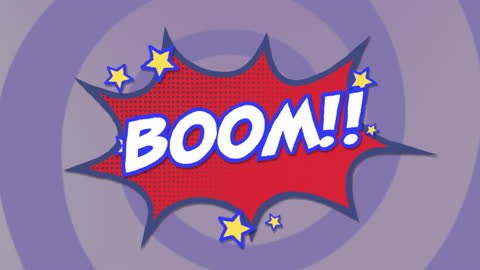 Retro Style Comic Book Boom Text with Speech Bubble