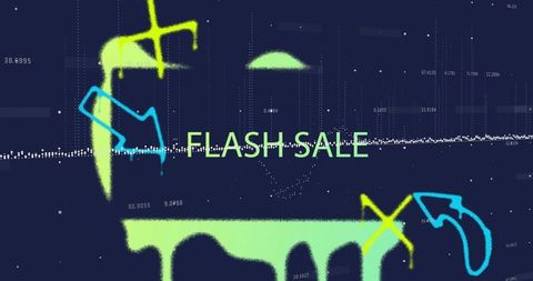 Futuristic Flash Sale Digital Background with Neon Effects