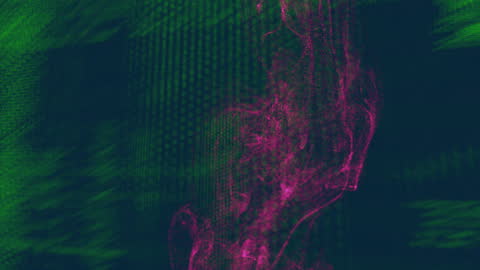 Abstract Digital Light Trails Over Data Patterns