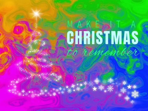 Vibrant Christmas Celebration with Sparkling Tree - Download Free Stock Templates Pikwizard.com