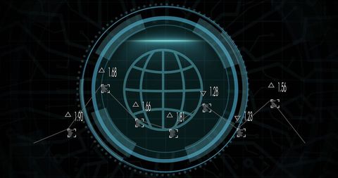 Futuristic Digital Globe and Cybersecurity Interface - Download Free Stock Images Pikwizard.com