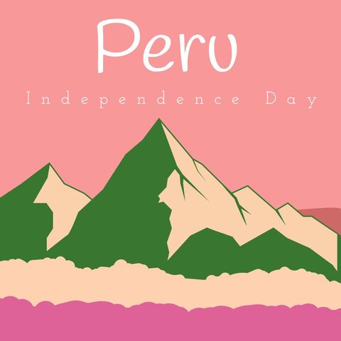 Peru Independence Day Celebration with Mountain Scenery - Download Free Stock Templates Pikwizard.com
