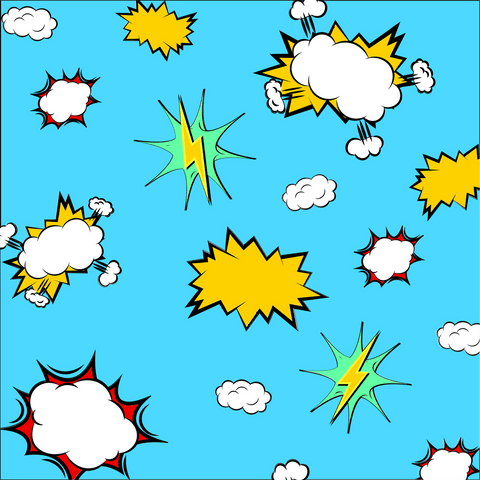 Colorful comic speech bubbles on transparent background png