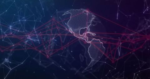 digital representation of americas with network nodes and lines - Download Free Stock Images Pikwizard.com