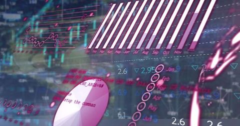 Futuristic Interface with Charts and Data Projection