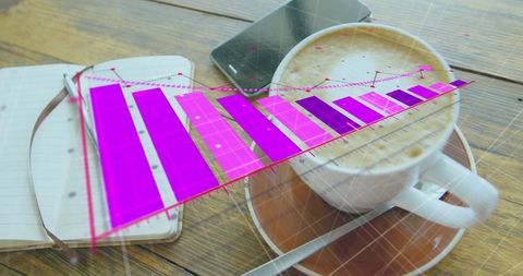 Declining Business Graph on Coffee Break Setting