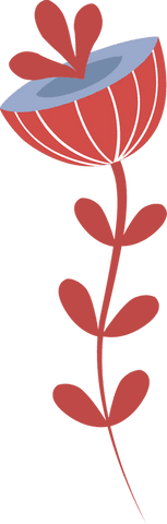 Stylized flower illustration on transparent background for decorative design