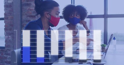 Diverse Team Collaborating with Graph Overlay During Pandemic