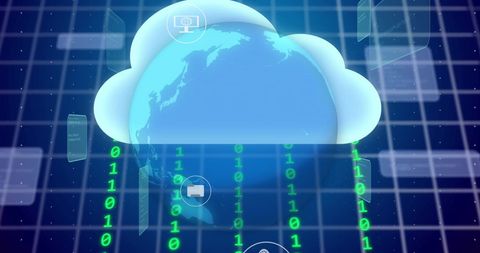 Cloud Computing and Binary Code in Digital Technology - Download Free Stock Images Pikwizard.com