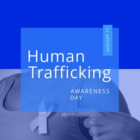 Human Trafficking Awareness Day Blue Ribbon Campaign Poster