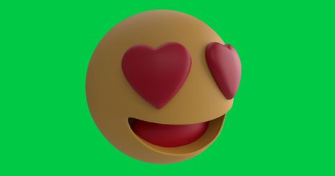 Love Emoji with Heart Eyes on Green Background - Download Free Stock Images Pikwizard.com