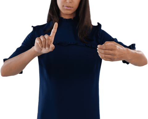 woman signaling number one on transparent background - Download Free Stock Videos Pikwizard.com