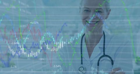 Medical professional overseeing analytics trends in healthcare facility