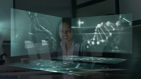 Futuristic Technology and DNA Analysis Concept