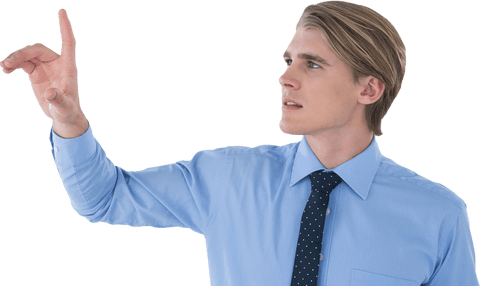 Businessman Interacting with Transparent Invisible Interface - Download Free Stock Videos Pikwizard.com