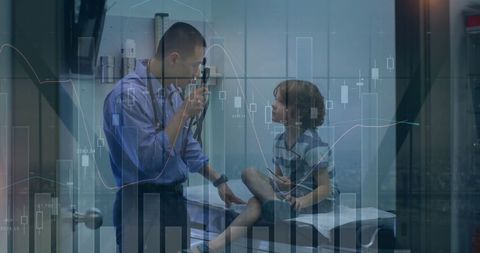 Digital transformation in healthcare with doctor and child patient