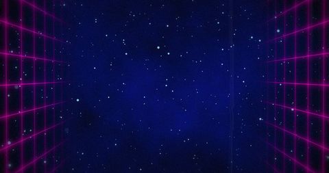 Futuristic Digital Space with Neon Grids and Stars - Download Free Stock Images Pikwizard.com