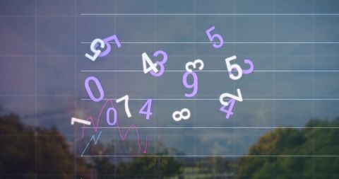 Dynamic Data Numbers over City Skyline Visualization