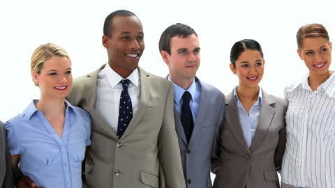 Diverse Business Team Standing United in Professional Attire