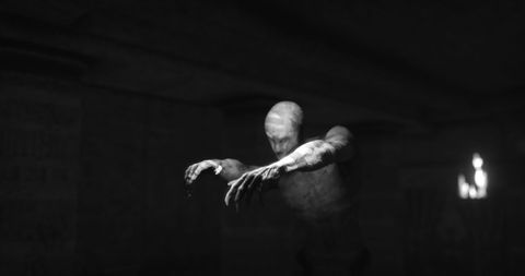 Terrifying Zombie Mummy Stalking Dark Hallway at Night - Download Free Stock Images Pikwizard.com