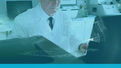 Caucasian Scientist Analyzing Data in Modern Laboratory