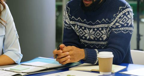 Team Collaboration with Coffee in Modern Office Space