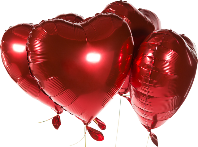 Bright Red Heart-Shaped Balloons in Close-Up with transparent background - Download Free Stock Videos Pikwizard.com