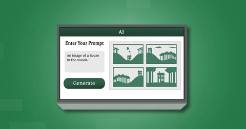 Ai prompt generation on digital screen with forest theme