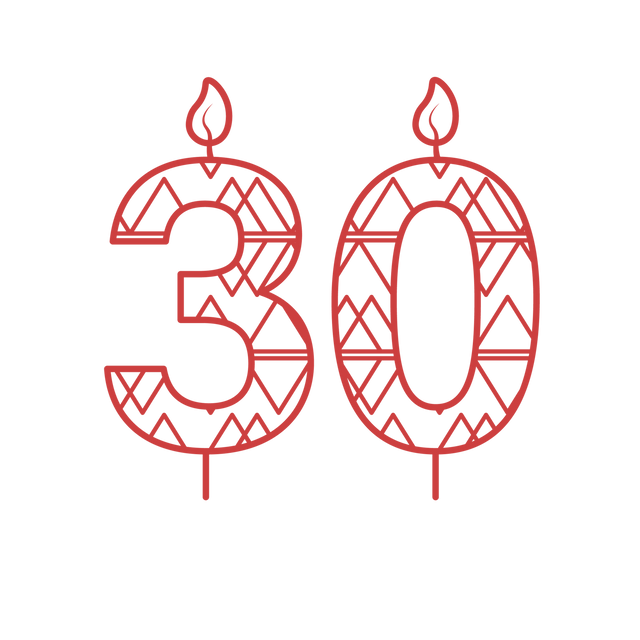 Red Illustrated Birthday Candle Number 30 on Transparent Background - Download Free Stock Videos Pikwizard.com