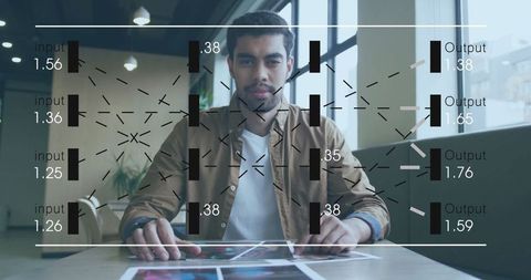 Biracial Businessman Analyzing Data During Virtual Meeting