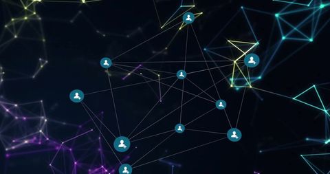 Digital Network Connections with User Icons on Black Background - Download Free Stock Images Pikwizard.com