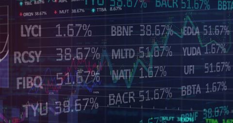 Fluctuating Stock Market Data on Digital Screen - Download Free Stock Images Pikwizard.com