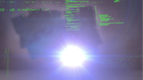 Glowing Data Processing Interface on Futuristic Background