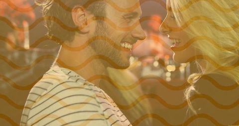 Smiling Couple Connecting in Cozy Lounge Bar Setting