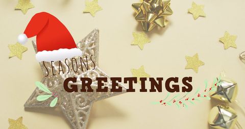 Festive Season's Greetings with Christmas Decorations - Download Free Stock Images Pikwizard.com