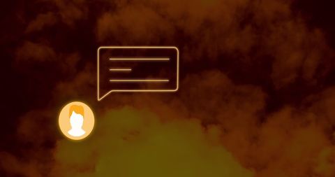 Social media icon and digital cloud interface concept