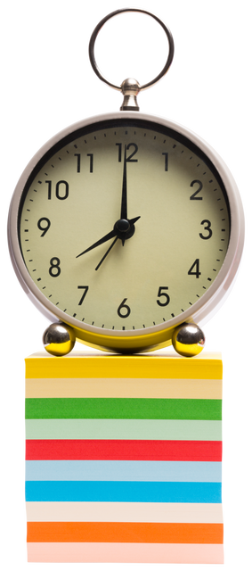 Transparent Alarm Clock on Colorful Sticky Notes Stack Isolated - Download Free Stock Videos Pikwizard.com